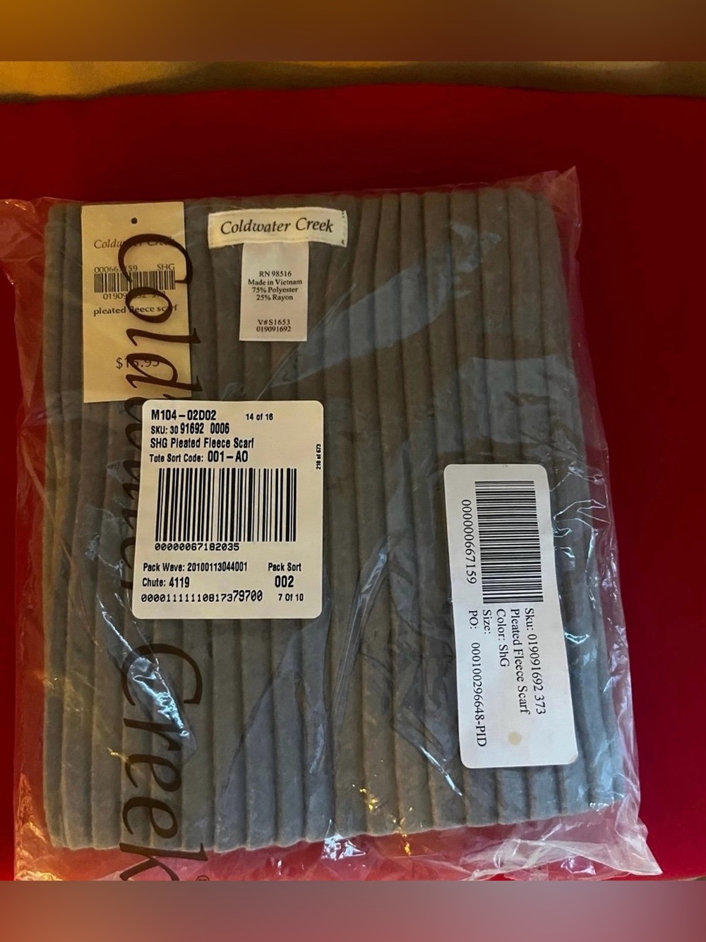 Coldwater Creek Pleated Fleece Fashion Scarf